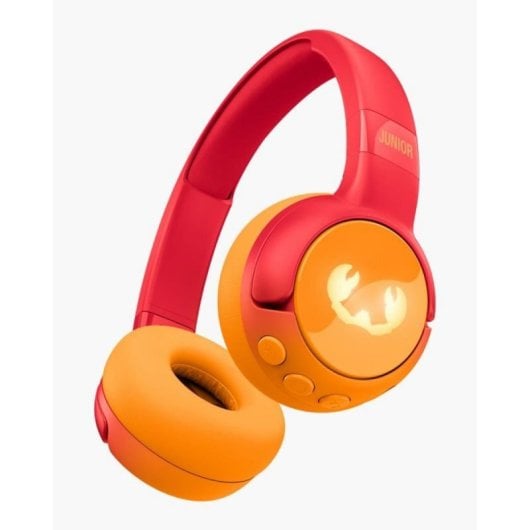 Auricular Fresh 'n Rebel Code Junior Wireless Bluetooth Supraaural Plegable Funny Fox Kids 48h Naranja Rojo
