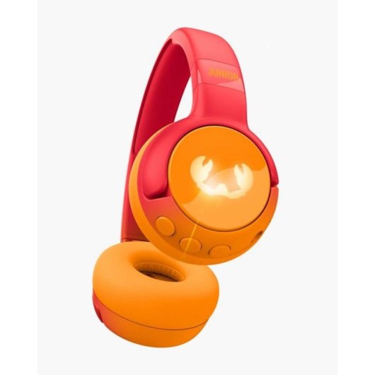 Auricular Fresh 'n Rebel Code Junior Wireless Bluetooth Supraaural Plegable Funny Fox Kids 48h Naranja Rojo