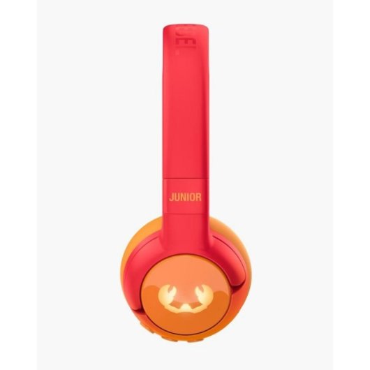 Auricular Fresh 'n Rebel Code Junior Wireless Bluetooth Supraaural Plegable Funny Fox Kids 48h Naranja Rojo