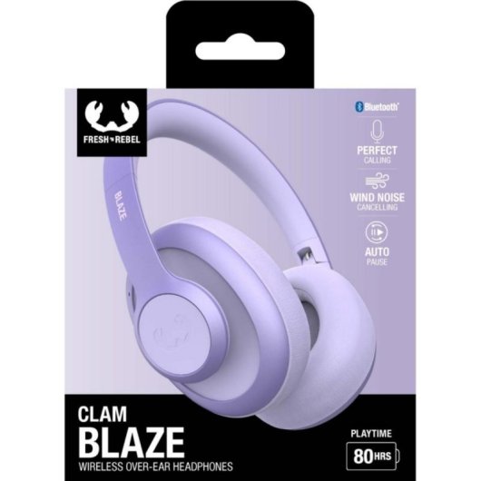 Fresh 'n Rebel Clam Blaze Auscultadores Sem Fios Bluetooth 5.2 80h ANC Lilás
