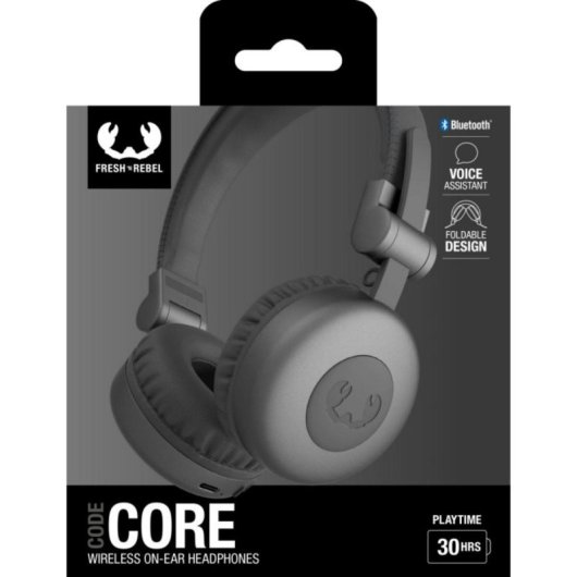 Auricular Fresh 'n Rebel Code Core plegable inalámbrico Bluetooth micrófono 30h Gris