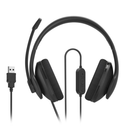 Auricular Hama HS-USB300 V2 Binaural USB Circumaural Micrófono Boom 2m Negro