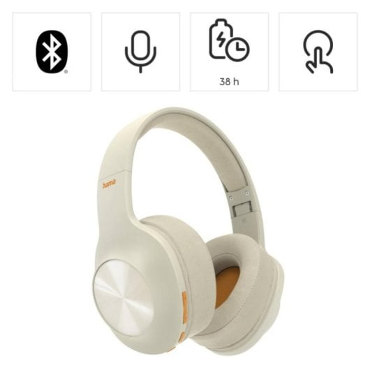 Kabelloser Hama Spirit Calypso Bluetooth 5.0 Beige 36h Akku Bluetooth-Kopfhörer