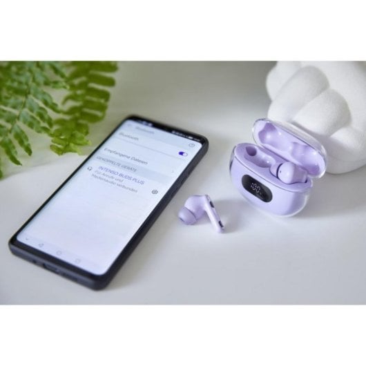 Auricular True Wireless Intenso T313AE ANC Bluetooth 5.4 Estuche Carga USB-C Púrpura