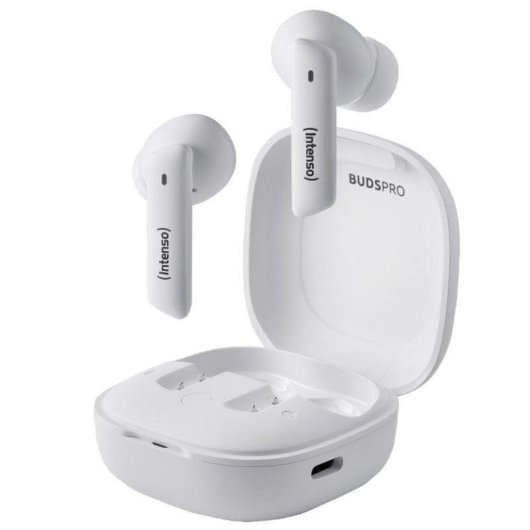 Auriculares Intenso T502HAE True Wireless Bluetooth 5.3 ANC Branco 35h IPX4 USB-C