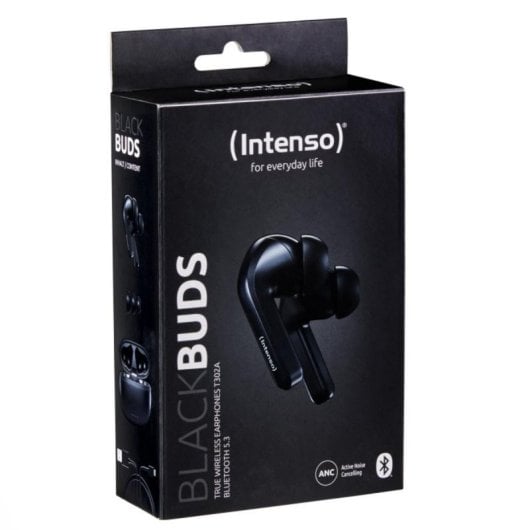 Auricular Intenso Black Buds T300A Bluetooth 5.3 ANC 4 Modos TWS USB-C Negro