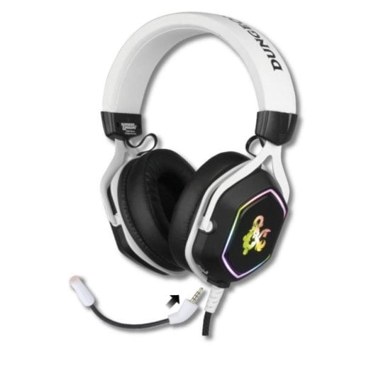 Konix 82381120335 Headset Gaming RGB USB com Microfone Extraível Preto/Branco