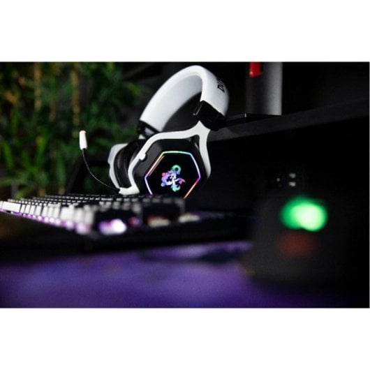 Konix 82381120335 Headset Gaming RGB USB com Microfone Extraível Preto/Branco