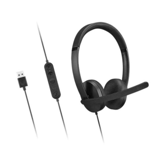 Casque Lenovo 4XD1P83425 filaire USB-A Circum-aural Bureautique Micro Perche Noir