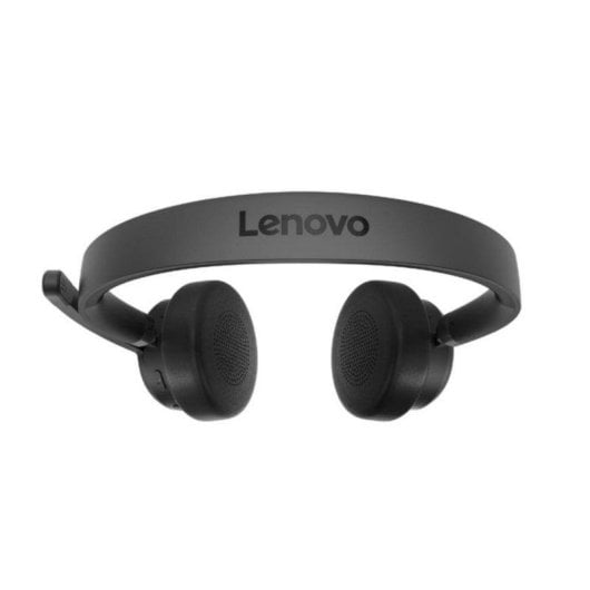 Auricolari Lenovo Wireless VoIP con Bluetooth 5.3, Cancellazione Rumore, Microfono Boom, 60h Autonomia, Nero
