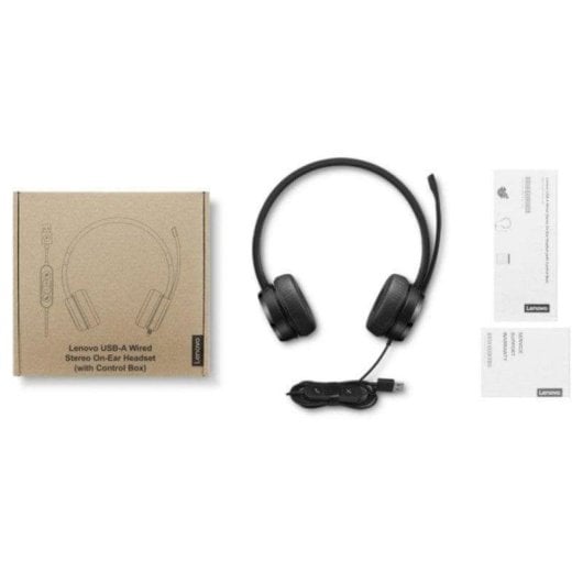 Auricolari Lenovo 4XD1K18260 con cavo USB-A Supraurali Microfono Boom Neri