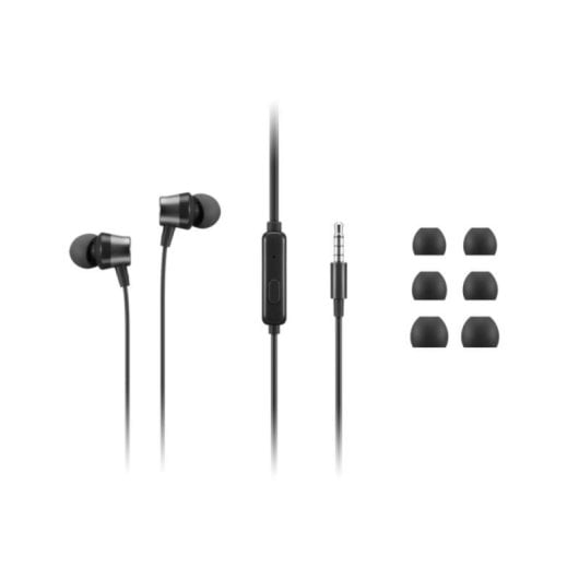 Lenovo 4XD1J77352 Auriculares Intra-aurais com Cabo 1.2m, 3.5mm e Microfone Integrado Pretos