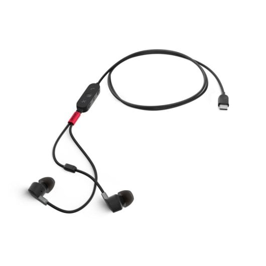 Écouteurs Lenovo 4XD1C99220 filaires USB-C intra-auriculaires avec annulation de bruit noirs