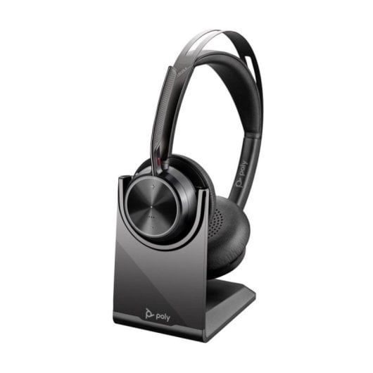 Poly Voyager Focus 2 Headset Bluetooth e USB-C/A com Base de Carga Preto