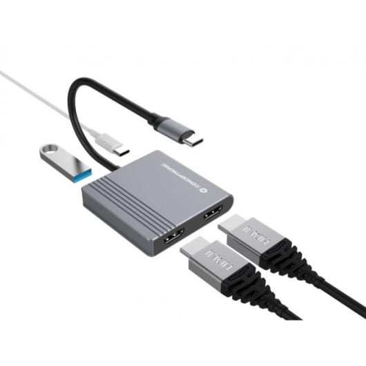 Conceptronic DONN13G Hub USB 3.2 Gen 1 Type-C 100 W HDMI 4K Ultra HD Cinzento