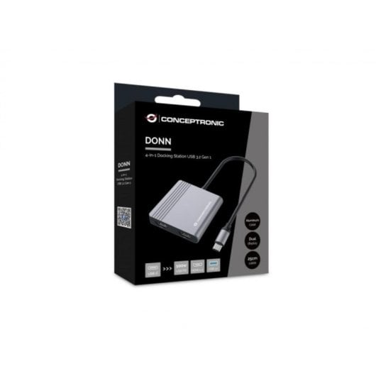 Conceptronic DONN13G Hub USB 3.2 Gen 1 Type-C 100 W HDMI 4K Ultra HD Cinzento
