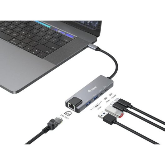 Adaptateur Equip 133496 USB-C à Ethernet 2,5 G, USB-A x 2, 100 W PD