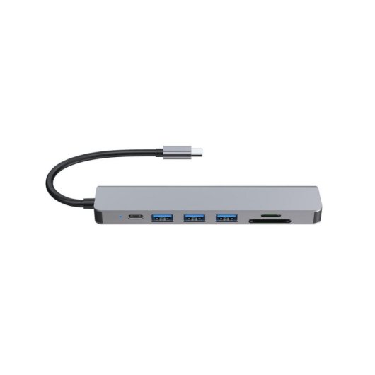 Adaptador USB-C Equip 7 en 1 HDMI 4K 100W USB PD Aluminio Plata