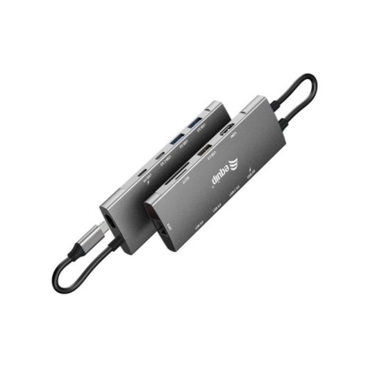Adaptador USB-C Equip 133695 9-en-1 HDMI 4K/60Hz 100W PD Ethernet Aluminio Gris