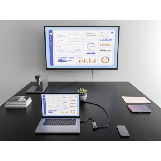Adaptador USB-C Equip 133489 5 en 1 4K HDMI 2xUSB-A Ethernet Gigabit PD100W Aluminio Gris
