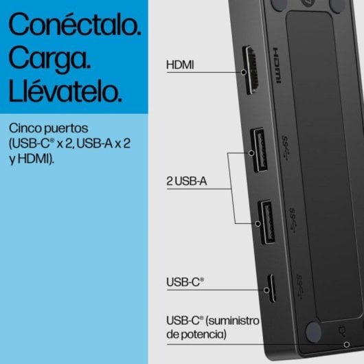 Concentrador HP USB-C G3 65W 5 Puertos HDMI USB 3.2 Gen 2 Compacto