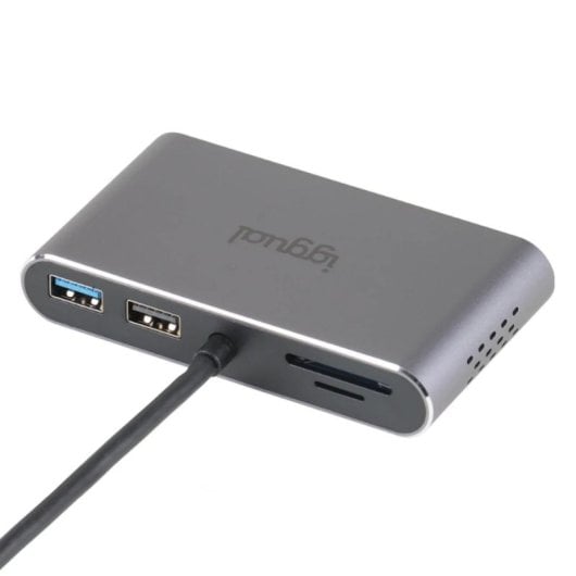 Hub USB Tipo C iggual 8 em 1 2xHDMI 2xUSB RJ45 PD100W Cinza Hub USB Tipo C iggual 8 em 1 2xHDMI 2xUSB RJ45 PD100W Cinza