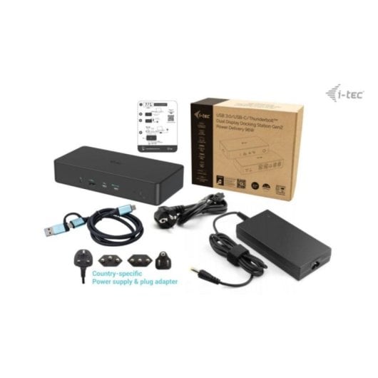 I-Tec Dual 4K Docking Station Base de Conexão USB 3.0/USB-C/Thunderbolt 3 Dual 4K 100W 2xDP 2xHDMI PD Gen2
