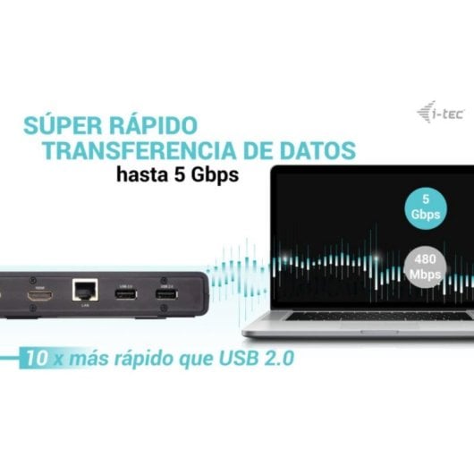 I-Tec Dual Display DisplayLink DL3900 Estação de Acoplamento USB-C/USB-A/Thunderbolt 2xHDMI 100W