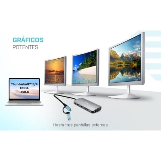 I-Tec Metal Nano Dock Estação de Acoplamento 3x Display Power Delivery 100W Prateada