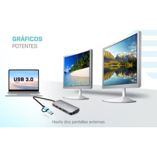 I-Tec Metal Nano Dock Estação de Acoplamento 3x Display Power Delivery 100W Prateada