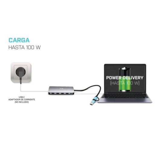 I-Tec Metal Nano Dock Estação de Acoplamento 3x Display Power Delivery 100W Prateada
