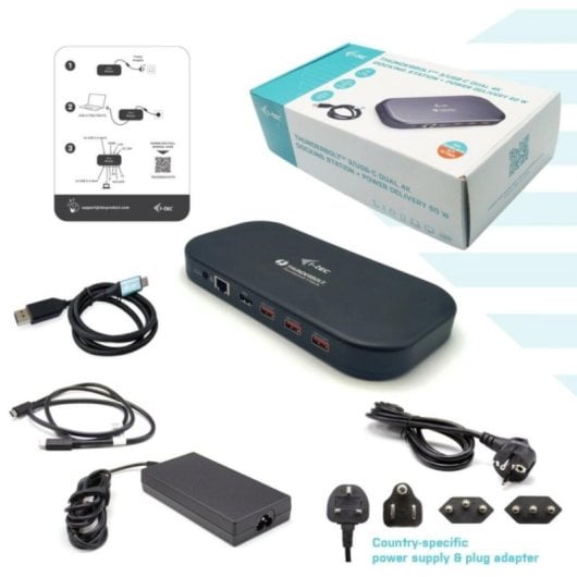 Thunderbolt 3 USB-C Dual 4K Docking Station i-tec 60W Ethernet Schwarz