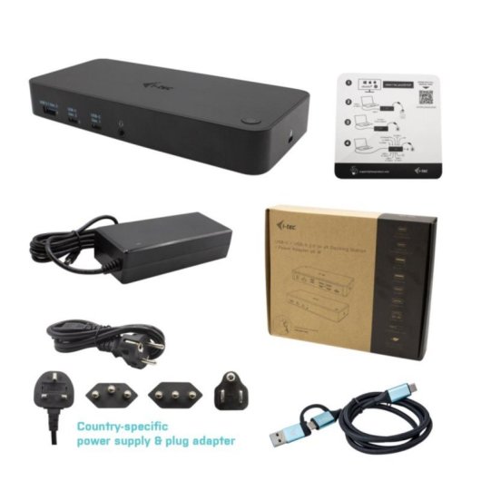 Station d'Accueil i-tec USB 3.0 / USB-C / Thunderbolt 3x 4K avec alimentation 100W