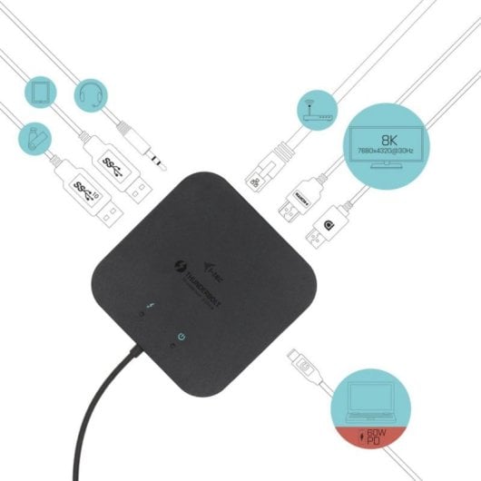 Estación de acoplamiento i-tec Thunderbolt 3 Travel Dock Dual 4K 60W Negro Compacta
