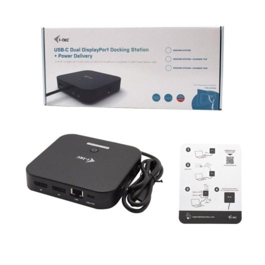 Station d'accueil USB-C i-tec avec Power Delivery 100 W, Alámbrico, 2 Moniteurs 4K, Noir