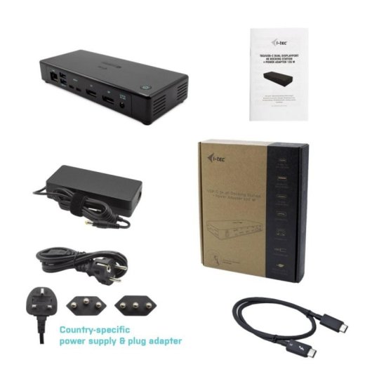Docking Station i-tec Thunderbolt 3 USB-C Dual DisplayPort 8K PD 85W Negro Alámbrico