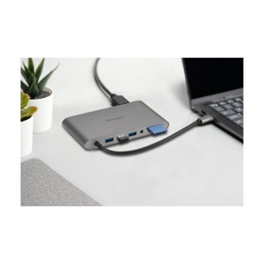Replicador USB-C Kensington UH1440P 85W 4K DP/HDMI/VGA 3xUSB-A SD Ethernet Plata