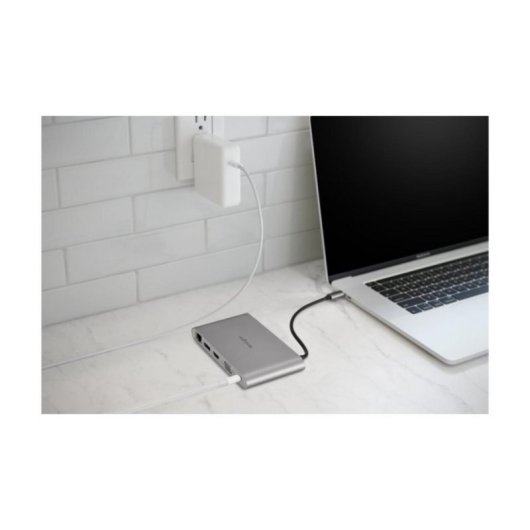 Replicador USB-C Kensington UH1440P 85W 4K DP/HDMI/VGA 3xUSB-A SD Ethernet Plata
