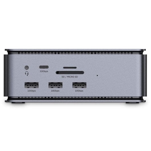 Lindy 43372 Docking Station USB4 com HDMI 2.1, DP1.4, LAN, PowerShare 100W e Leitor SD Alumínio