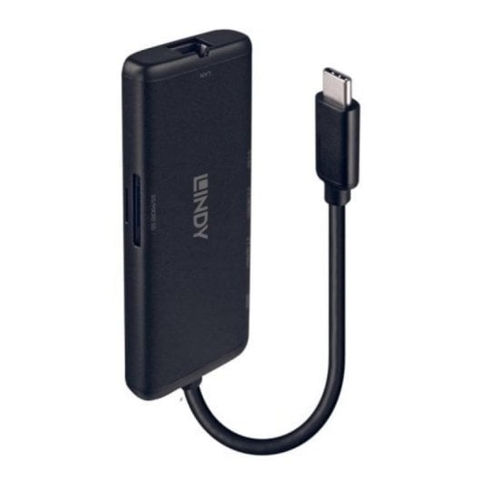 Lindy 43358 Hub USB 3.2 Gen 1 Type-C Noir avec Alimentation USB jusqu'à 100 W