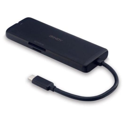 Lindy 43358 Hub USB 3.2 Gen 1 Type-C Noir avec Alimentation USB jusqu'à 100 W