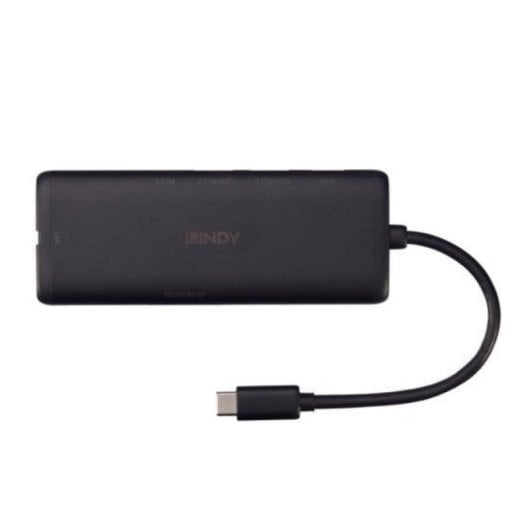 Lindy 43358 Hub USB 3.2 Gen 1 Type-C Noir avec Alimentation USB jusqu'à 100 W