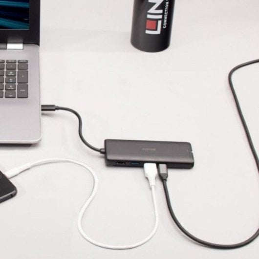 Lindy 43358 Hub USB 3.2 Gen 1 Type-C Noir avec Alimentation USB jusqu'à 100 W