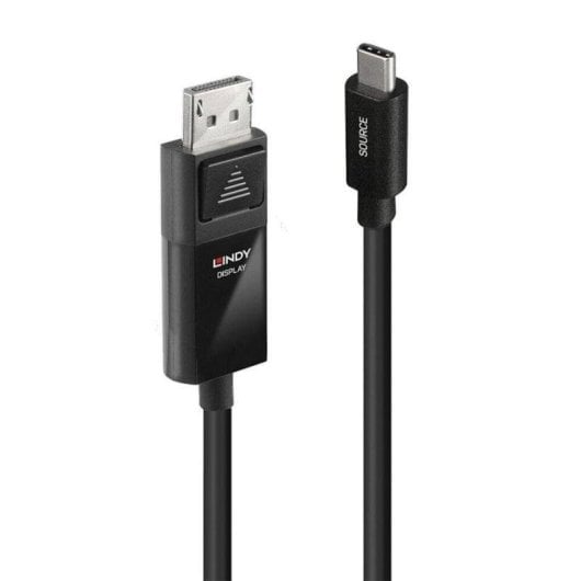 Adaptador de cable de vídeo Lindy 43342 USB Tipo C a DisplayPort 2 m Negro