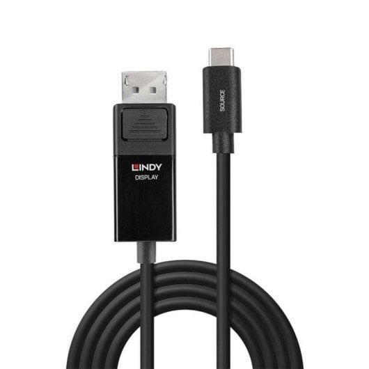 Adaptador de cable de vídeo Lindy 43342 USB Tipo C a DisplayPort 2 m Negro