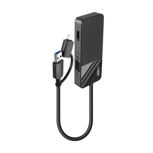 Lindy 43354 USB 3.2 Gen 1 Type-A + Type-C HDMI VGA Noir 60 Hz