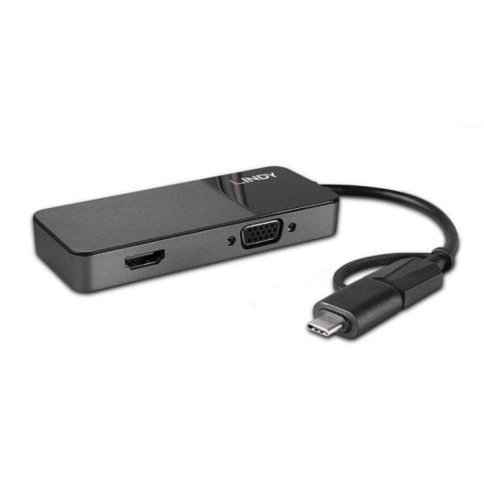 Lindy 43354 USB 3.2 Gen 1 Type-A + Type-C HDMI VGA Noir 60 Hz