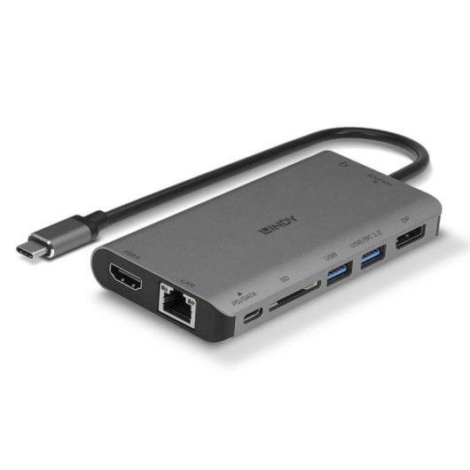 Dock Station Lindy 43323 USB-C HDMI DisplayPort 4K SD Ethernet Power Delivery 100W