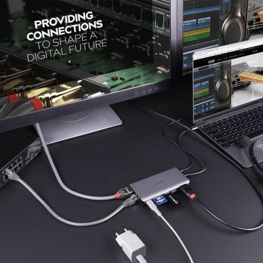 Dock Station Lindy 43323 USB-C HDMI DisplayPort 4K SD Ethernet Power Delivery 100W