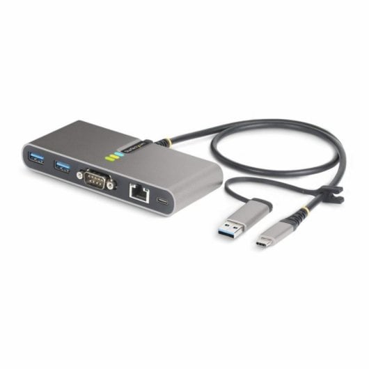 Concentrador USB StarTech.com HB31C2A1CS RS232 Ethernet Gigabit 2xUSB 100W PD Gris